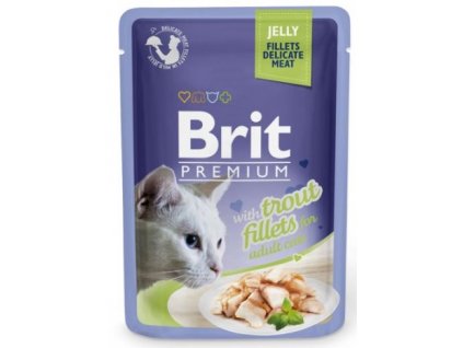 4446 brit premium cat delicate fillets in jelly with trout 85g