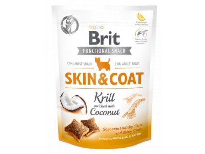 7605 brit care dog functional snack skin coat krill 150g