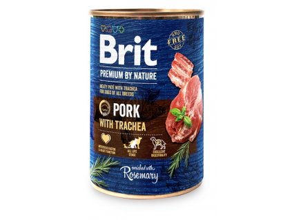 7644 brit premium by nature pork with trachea 400g