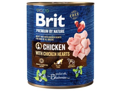 7647 brit premium by nature chicken with hearts 800g