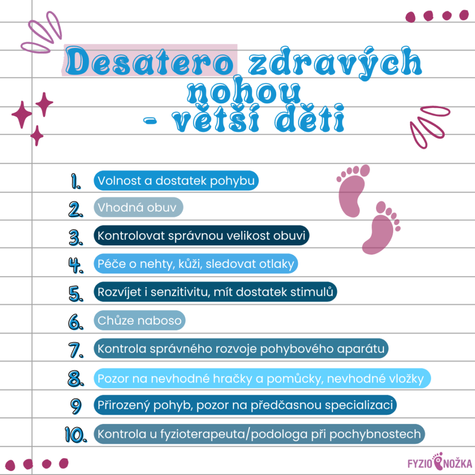 Desatero zdravých nohou pro větší děti