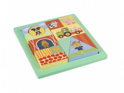 Dřevěné puzzle, Zvířátka z farmy, 14 kspuzzle