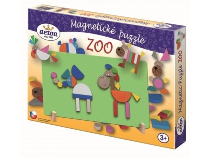 Detoa dřevěné magnetické puzzle zoo