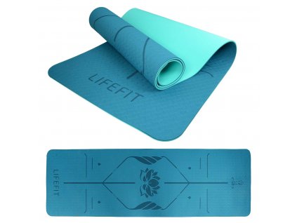 LIFEFIT - Podložka YOGA MAT LOTOS DUO 183x58x0,6cm - tyrkysová
