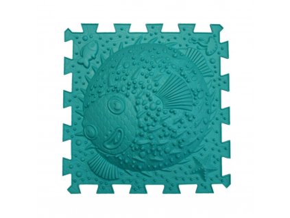 Ortopedická podlaha ORTHO PUZZLE Fugu rybička tyrkysová - tvrdá