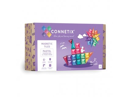 Connetix Tiles - Magnetická stavebnice Pastel Starter Pack 64ks