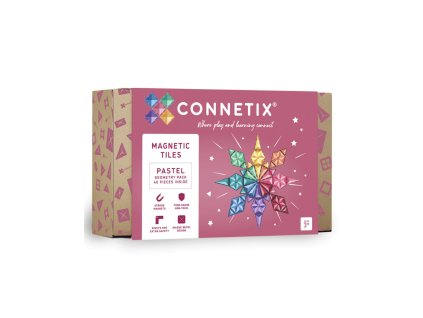 Connetix Tiles - Magnetická stavebnice Pastel Geometry pack 40 ks