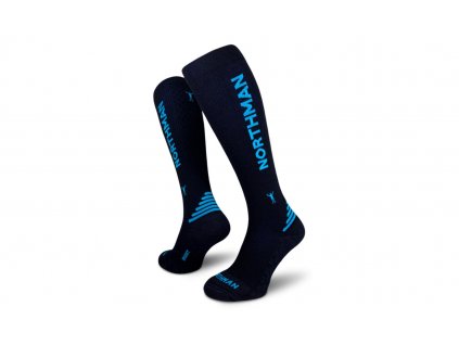 NORTHMAN - Podkolenky Compress merino 21 - Tmavě modrá