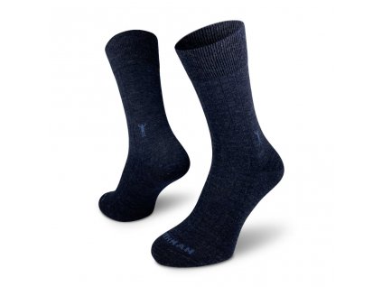 NORTHMAN - Společenské ponožky Odin Merino - Modrá