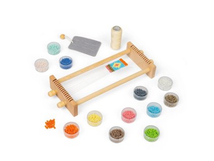 Bigjigs Toys - Tkalcovský stav na korálky