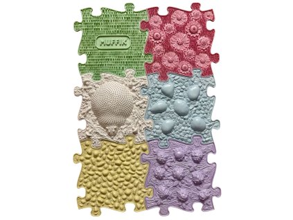 Muffik - set ortopedických podlah Letní pastel 6 ks