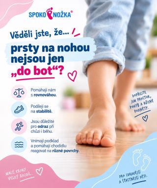 💡 VĚDĚLI JSTE, ŽE… Prsty na nohou nejsou jen „do bot“? 👣 Pomáhají nám s rovnováhou, stabilitou a odrazem při chůzi i běhu....