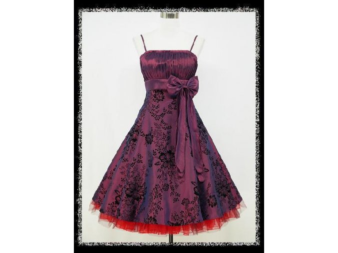 Fialové krátké společenské retro šaty pro plnoštíhlé DR0677c