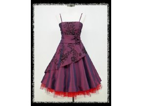 Fialové krátké společenské šaty s kolovou sukní na tancování retro šaty DR0631d