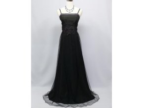 Černé dlouhé společenské šaty levné na ples C2895a