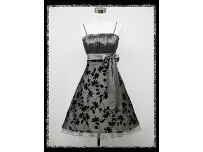 Stříbrné krátké plesové šaty retro DR0072a
