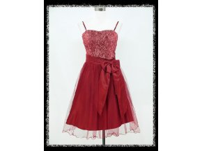 Červené krátké společenské šaty do tanečních pro plnoštíhlé DR0815