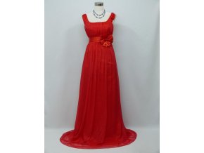 Červené společenské šaty empírového střihu vhodné i pro těhotné C0410a