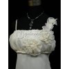 Krémové dlouhé společenské svatební šaty s provazem pod prsy pro těhotné 2