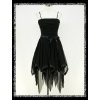 Černé krátké společenské šaty taneční cípaté DR0292