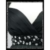 Černé dlouhé šaty za krk s kamínky pod prsy i pro těhotné DR1393b