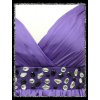 Fialové levandulové lila dlouhé šaty za krk s kamínky pod prsy i pro těhotné DR1399a