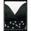 Černé krátké šaty koktejlky za krk s kamínky pod prsy i pro těhotné DR1410a