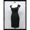 Černé sexy pouzdrové šaty s ozdobnými rozparky DR1557b
