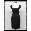 Černé sexy pouzdrové šaty s ozdobnými rozparky DR1557