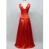 Červené dlouhé lesklé společenské šaty se zavinovacím efektem na ples c0350d