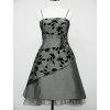 Šedé stříbrné krátké retro šaty s potiskem DR0153a