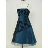 Modré krátké retro šaty s potiskem DR0068c
