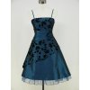Modré krátké retro šaty s potiskem DR0068a
