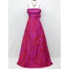 Růžové dlouhé společenské šaty s vyšívanou sukní na svatbu na ples C3096a