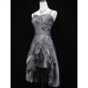 Šedé stříbrné krátké taneční společenské šaty po kolena na ples A7590e