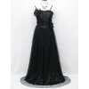 Černé společčnské šaty se sklady na ples na svatbu C3971a