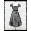 Šedé stříbrné krátké společenské šaty retro koktejlky s rukavem na ples DR0755a