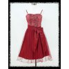 Červené krátké společenské šaty do tanečních pro plnoštíhlé DR0815