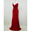 Červené dlouhé sexy elastické šaty s krajkovými zády na ples DR0085c