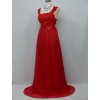 Červené společenské šaty empírového střihu vhodné i pro těhotné C0410c