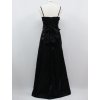 Černé dlouhé leskléplesové šaty se s tříbrnou krajkou pro plnoštíhlé B8194f