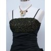 Černé dlouhé společenské šaty s volány a zlatými flitry na ples B8211c