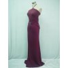 Fialové elastické dlouhé sexy společenské šaty za krk A4158d