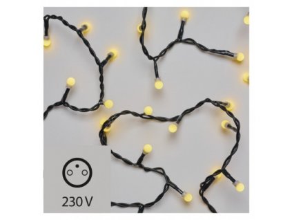 Vánoční LED řetěz - kuličky - 100xLED, 5+1,5 metru, IP20, teplá bílá - Emos (ZYK0205)
