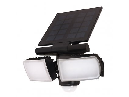 LED solární osvětlení se senzorem - 8W, 600lm, Li-on, černá - Solight (WO772)