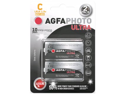 Alkalická baterie Ultra - C/R14 (2ks) - AgfaPhoto