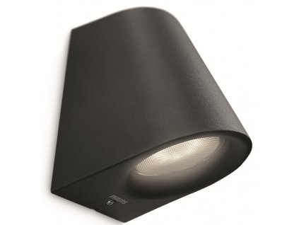 LED Venkovní nástěnné svítidlo Virga - 3W, černé, teplá bílá (WW) - Philips (17287/30/16)