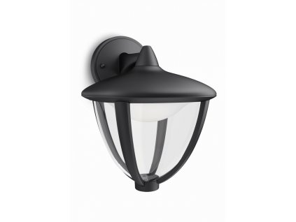 LED Venkovní nástěnné svítidlo Robin - černé, teplá bílá (WW) - Philips (15471/30/16)