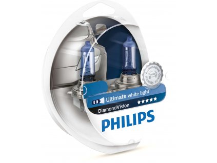 H1 Philips DiamondVision Ultimate 5000 K (2 ks) - 12V, 55W, P14,5s - Philips (12258DVS2)  (cena za sadu 2 ks!)