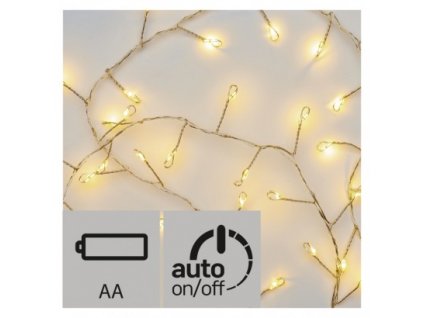 Vánoční LED řetěz - nano ježek - 100xLED, 2,4+0,3 metru, IP20, teplá bílá, časovač - Emos (ZY2044)